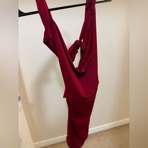 SHEIN Backless Red Dress